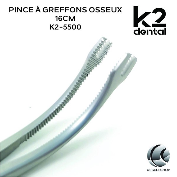 Pinces à greffons osseux 16cm - K2 Dental