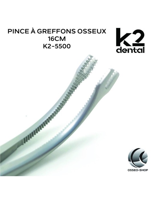 Pinces à greffons osseux 16cm - K2 Dental