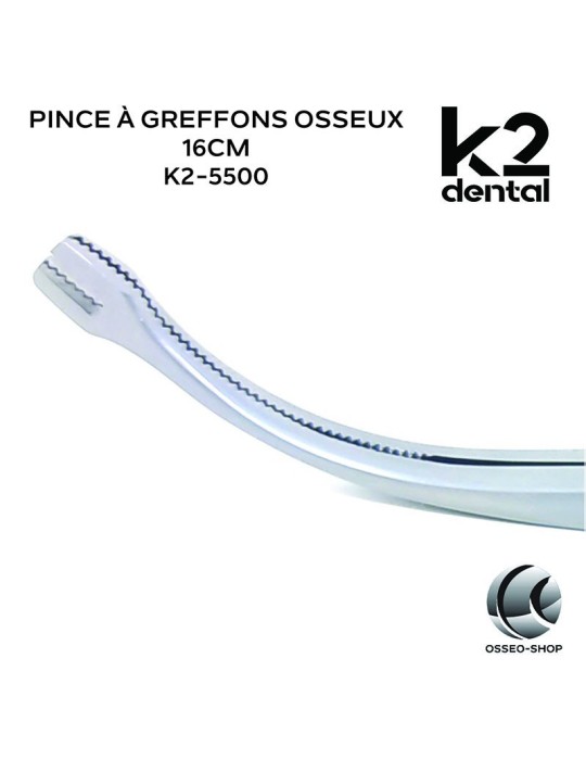 Pinces à greffons osseux 16cm - K2 Dental