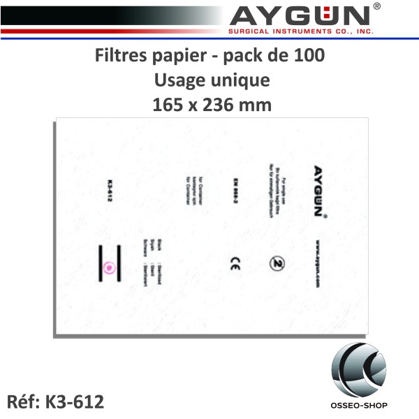 Lot de 100 filtres papier à usage unique