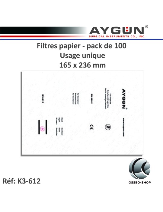 Lot de 100 filtres papier à usage unique