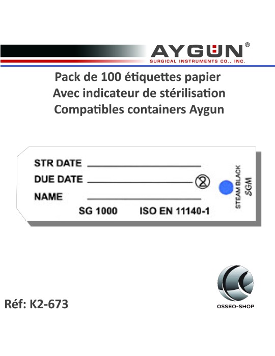 Etiquettes papier pour containers Aygun - Pack de 100