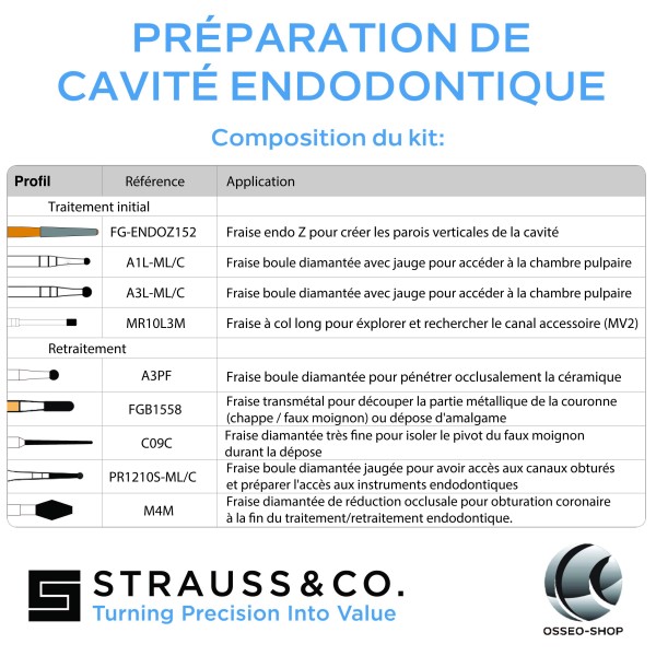 Kit de préparation de cavité endodontique