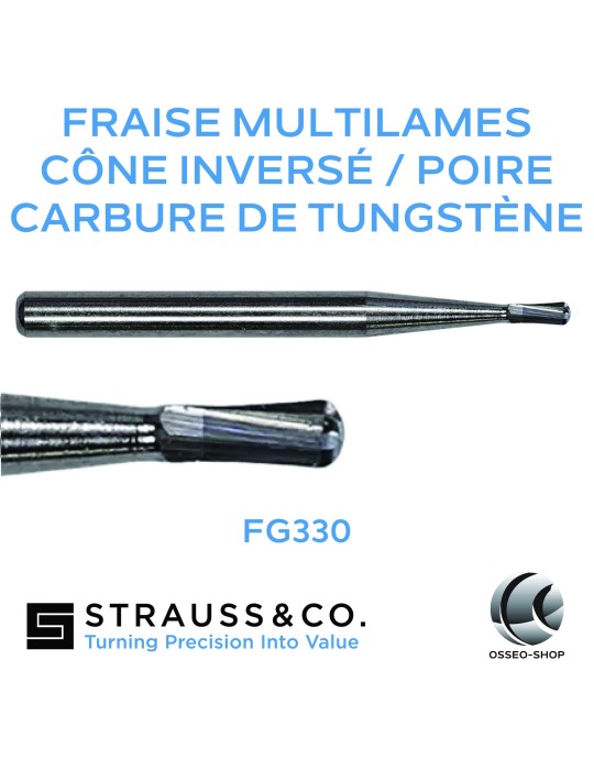 Fraise multilames cône inversé / poire en carbure de tungstène