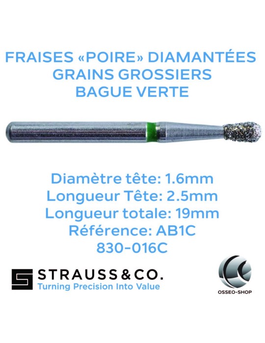 Fraises "poire" diamantées