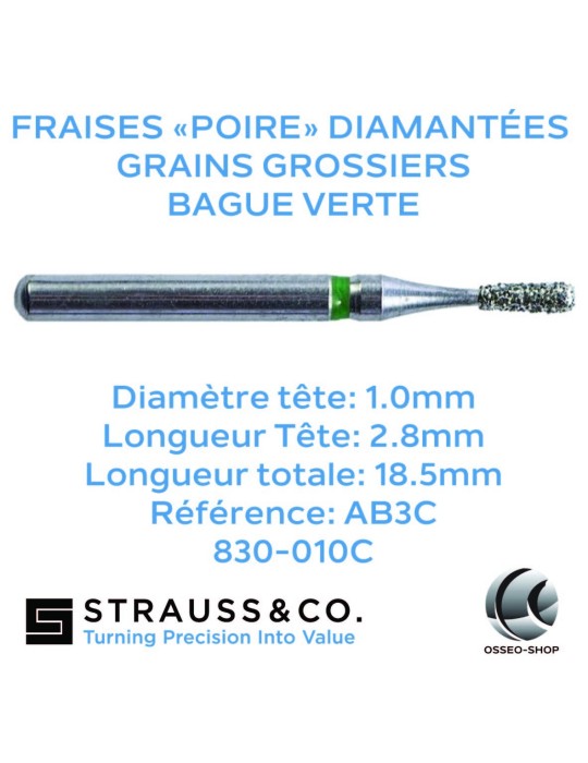 Fraises "poire" diamantées