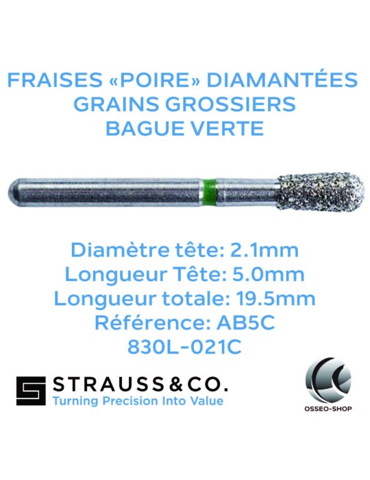 Fraises "poire" diamantées