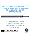 Fraises boules diamantées avec jauge de profondeur