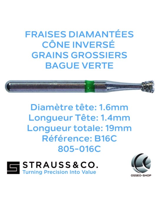 Fraises diamantées cône inversé