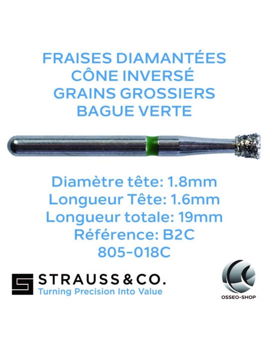 Fraises diamantées cône inversé