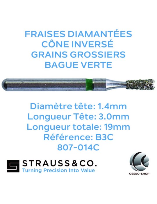 Fraises diamantées cône inversé