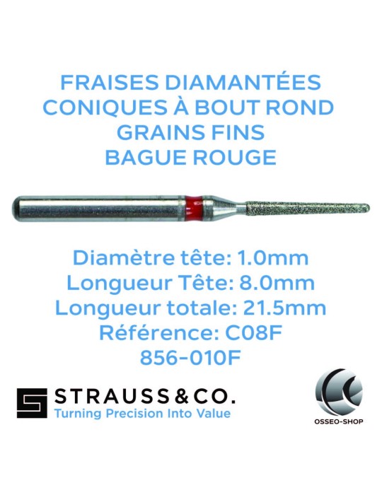 Fraises diamantées coniques à bout rond