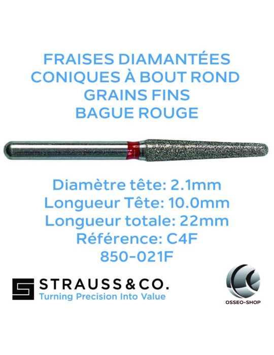 Fraises diamantées coniques à bout rond