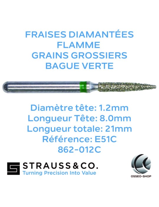 Fraises diamantées flamme