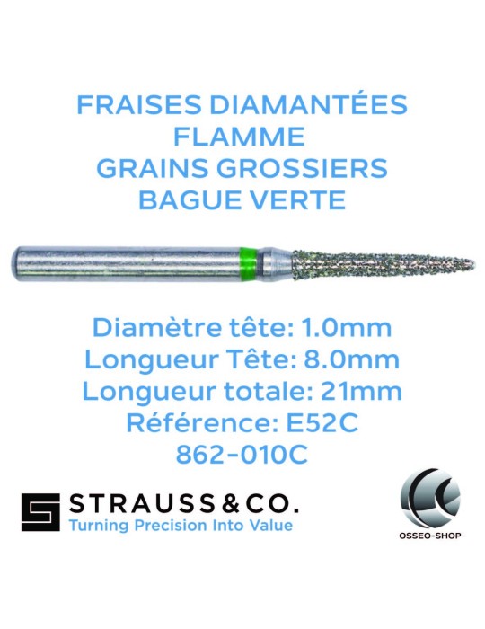 Fraises diamantées flamme