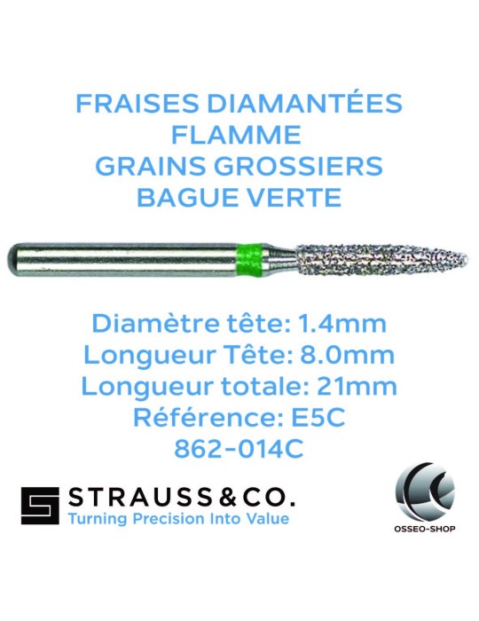 Fraises diamantées flamme