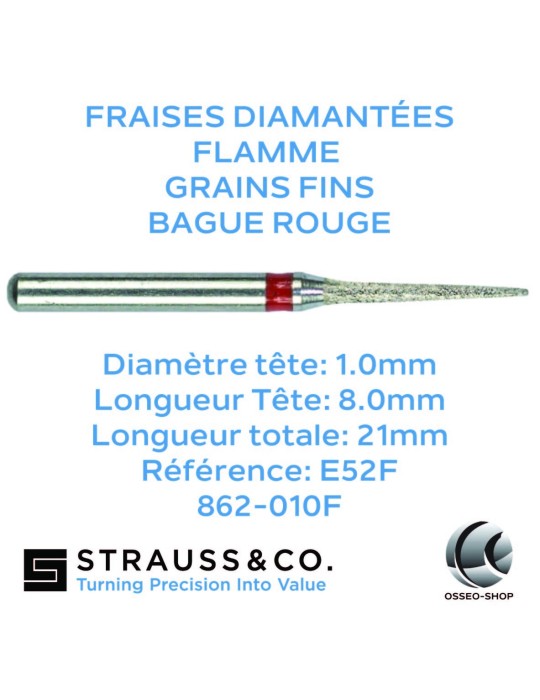 Fraises diamantées flamme