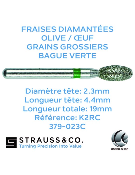 Fraises diamantées olive / œuf