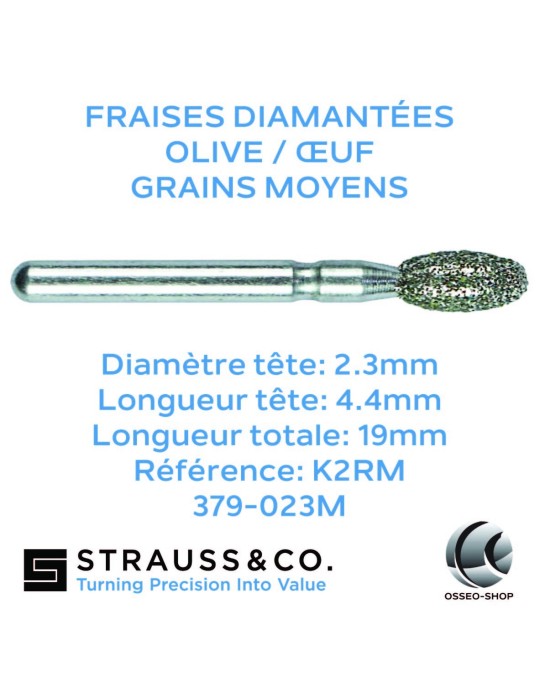 Fraises diamantées olive / œuf