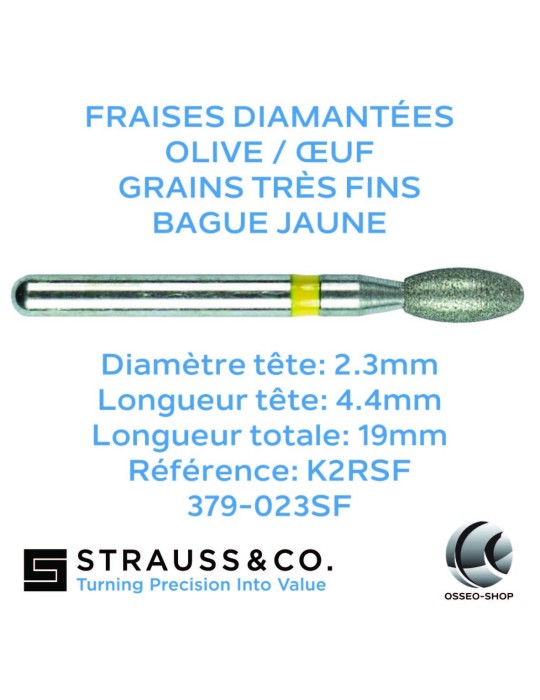 Fraises diamantées olive / œuf