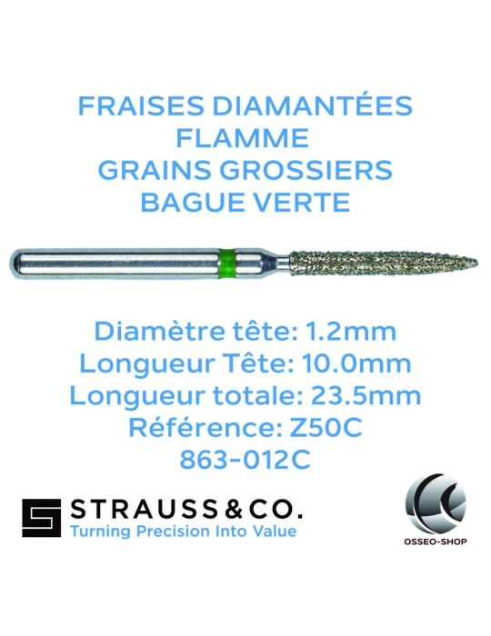 Fraises diamantées flamme