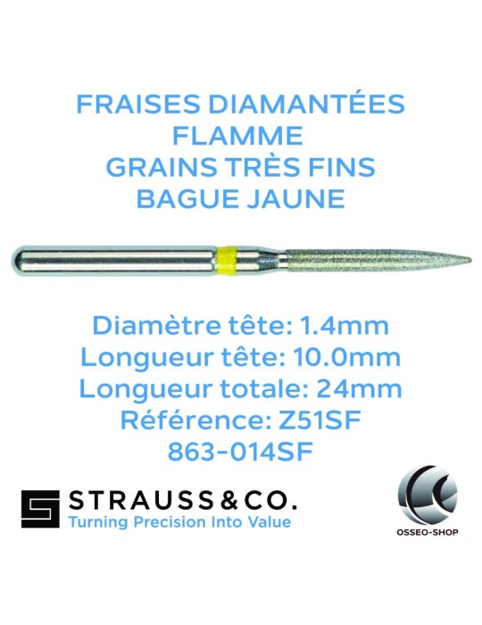 Fraises diamantées flamme