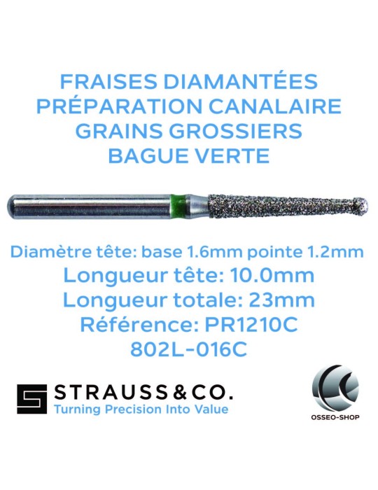 Fraises diamantées de préparation canalaire