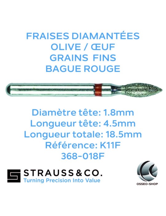 Fraises diamantées olive / œuf