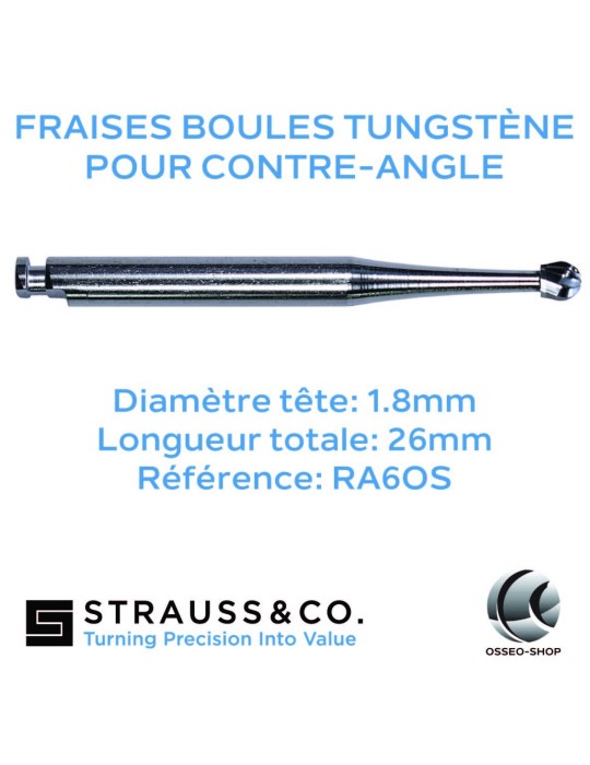 Fraises boules tungstène pour contre-angle