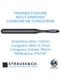 Fraise fissure à bout arrondi en carbure de tungstène