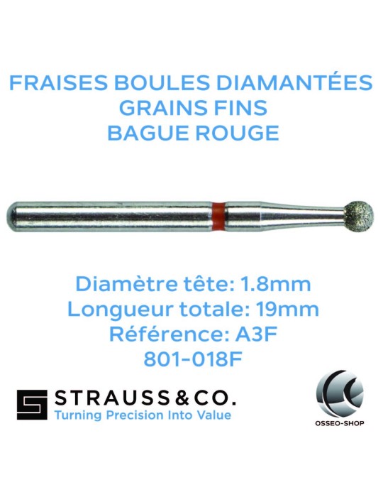 Fraises boules diamantées grain fin