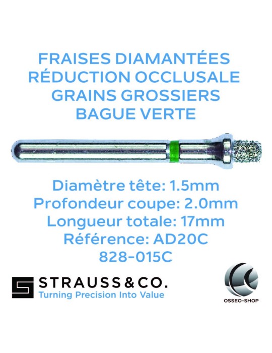 Fraises diamantées de réduction occlusale
