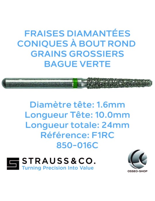 Fraises diamantées coniques à bout rond