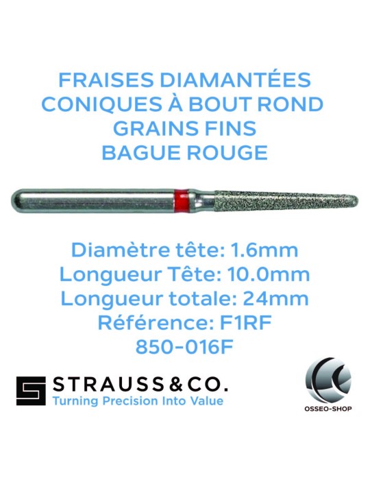 Fraises diamantées coniques à bout rond