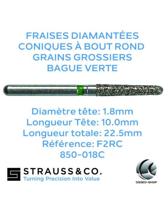 Fraises diamantées coniques à bout rond