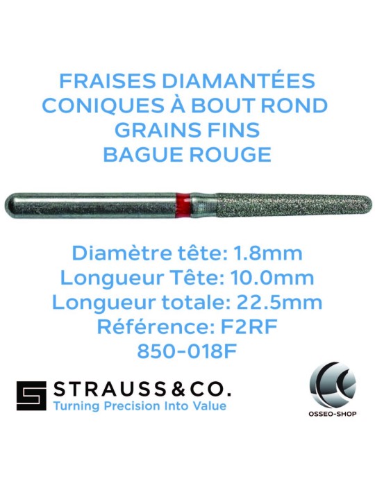 Fraises diamantées coniques à bout rond