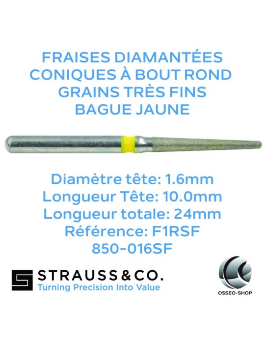 Fraises diamantées coniques à bout rond