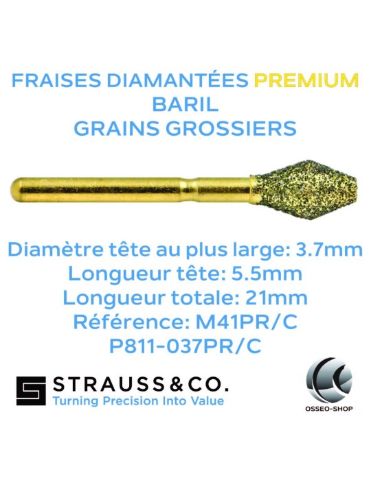 Fraises diamantées baril