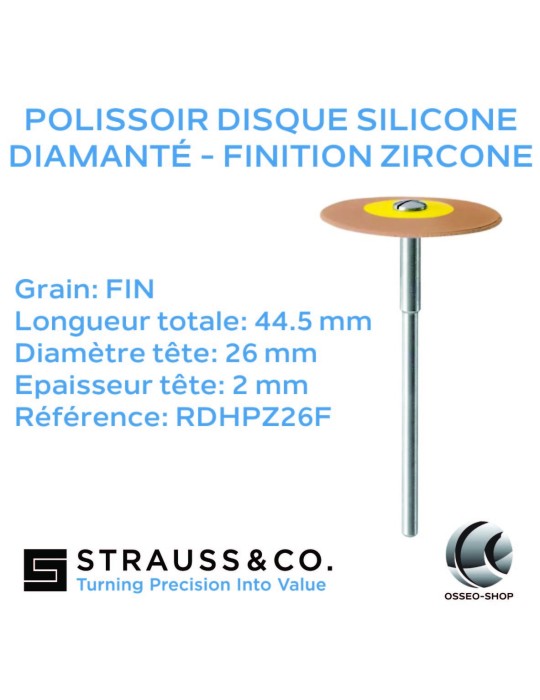 Polissoir disque silicone diamanté - Finition zircone