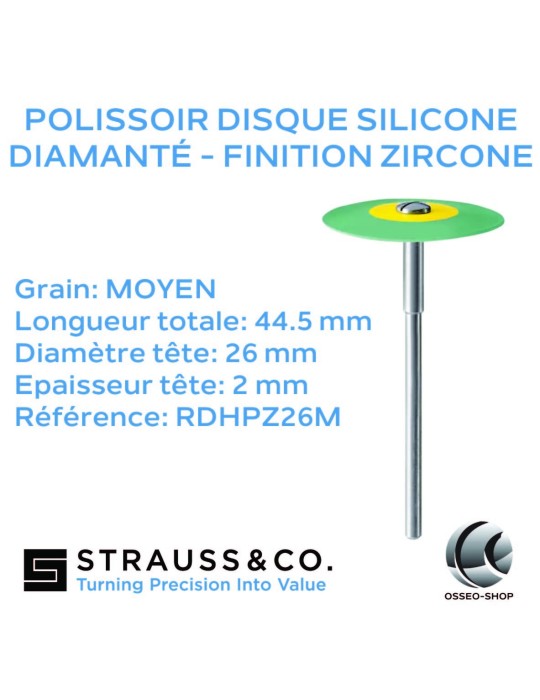 Polissoir disque silicone diamanté - Finition zircone