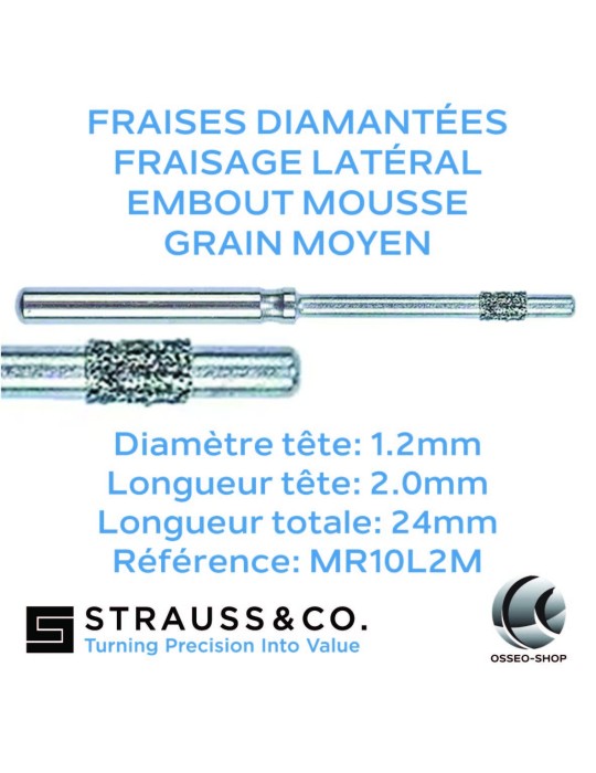 Fraises diamantées à fraisage latéral - embout mousse