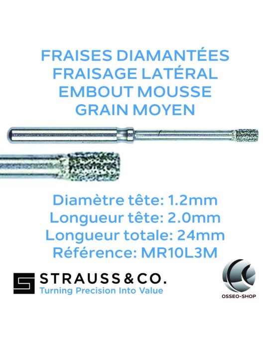 Fraises diamantées à fraisage latéral - embout mousse