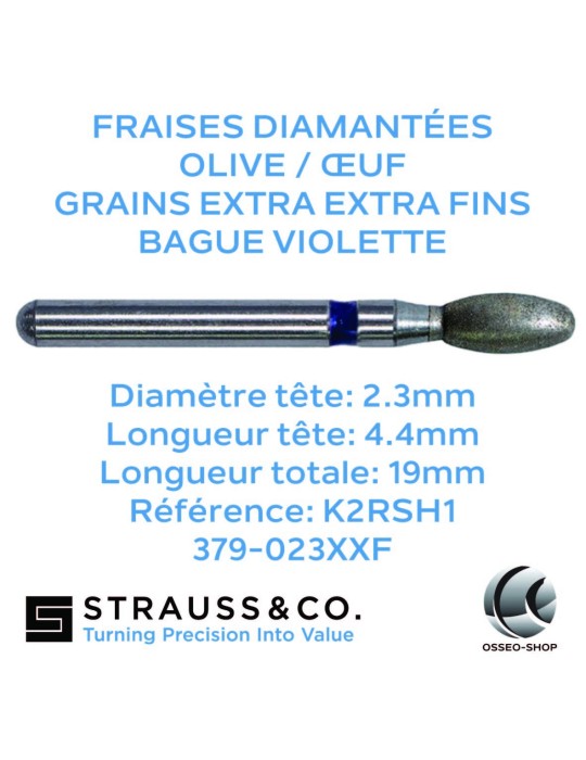 Fraises diamantées olive / œuf