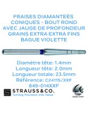 Fraises diamantées coniques - bout rond - jauge de profondeur