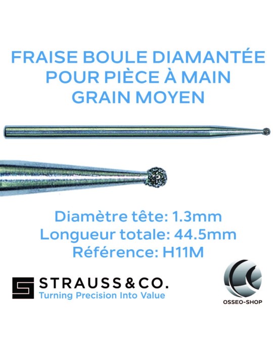 Fraises boules diamantées pour pièce à main