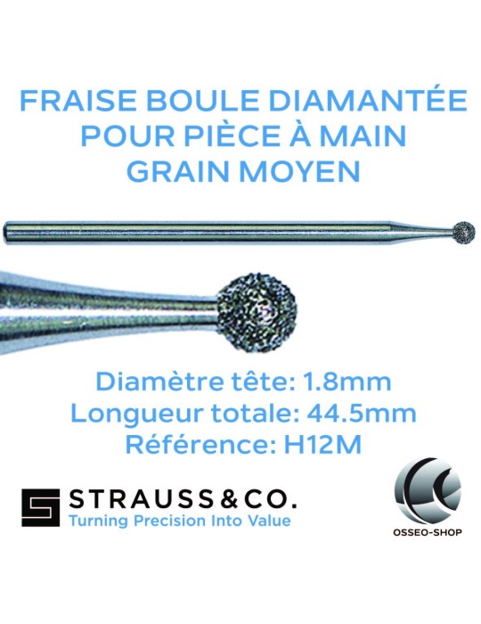 Fraises boules diamantées pour pièce à main