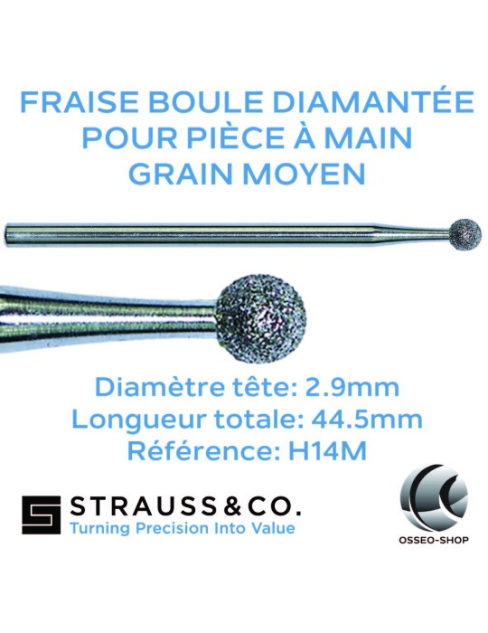 Fraises boules diamantées pour pièce à main