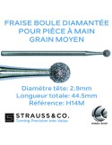 Fraises boules diamantées pour pièce à main