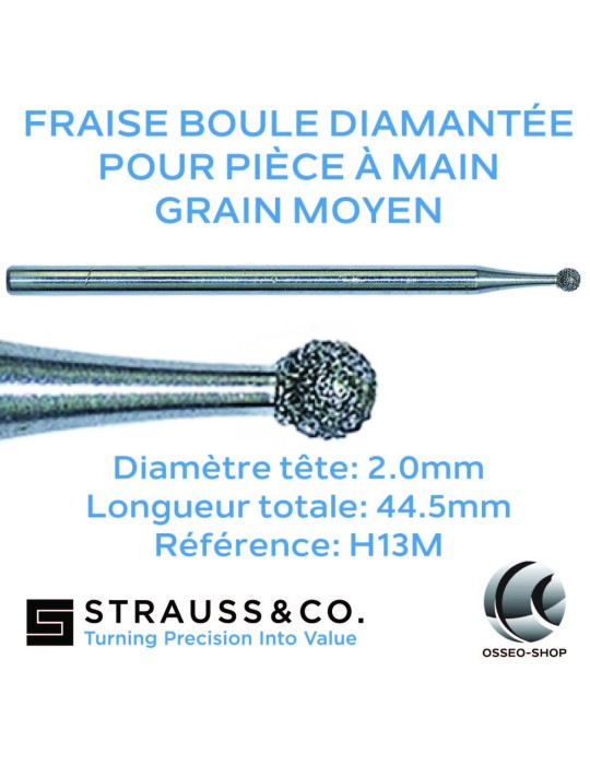 Fraises boules diamantées pour pièce à main