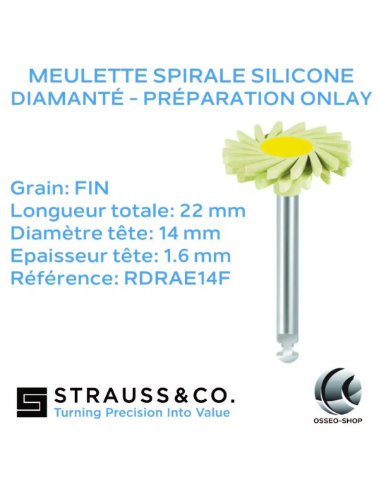 Meulettes spirale silicone diamanté - Préparation onlay